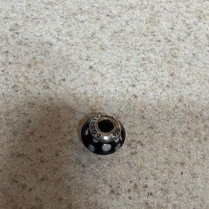 Donatella Black and Silver Polka Dot Charm